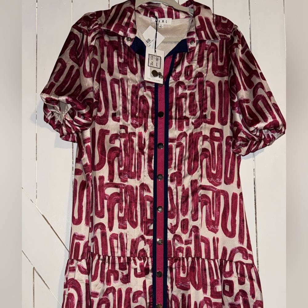 THML snap satin dress